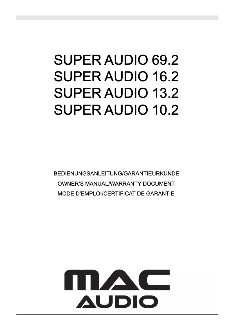 Image de la première page du manuel de l'appareil Super Audio 13.2