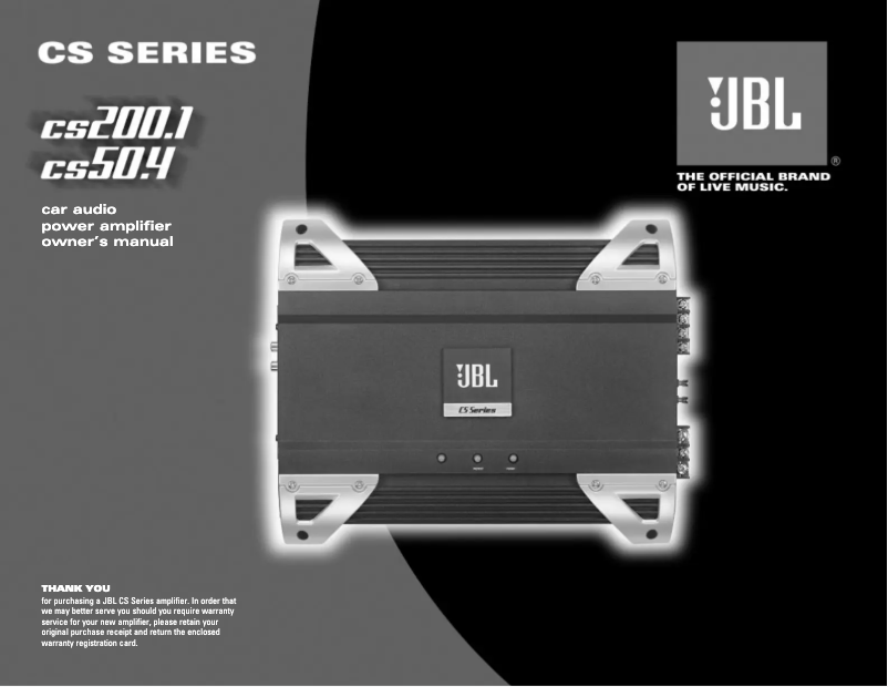 Page 1 de la notice Manuel utilisateur JBL CS50.4