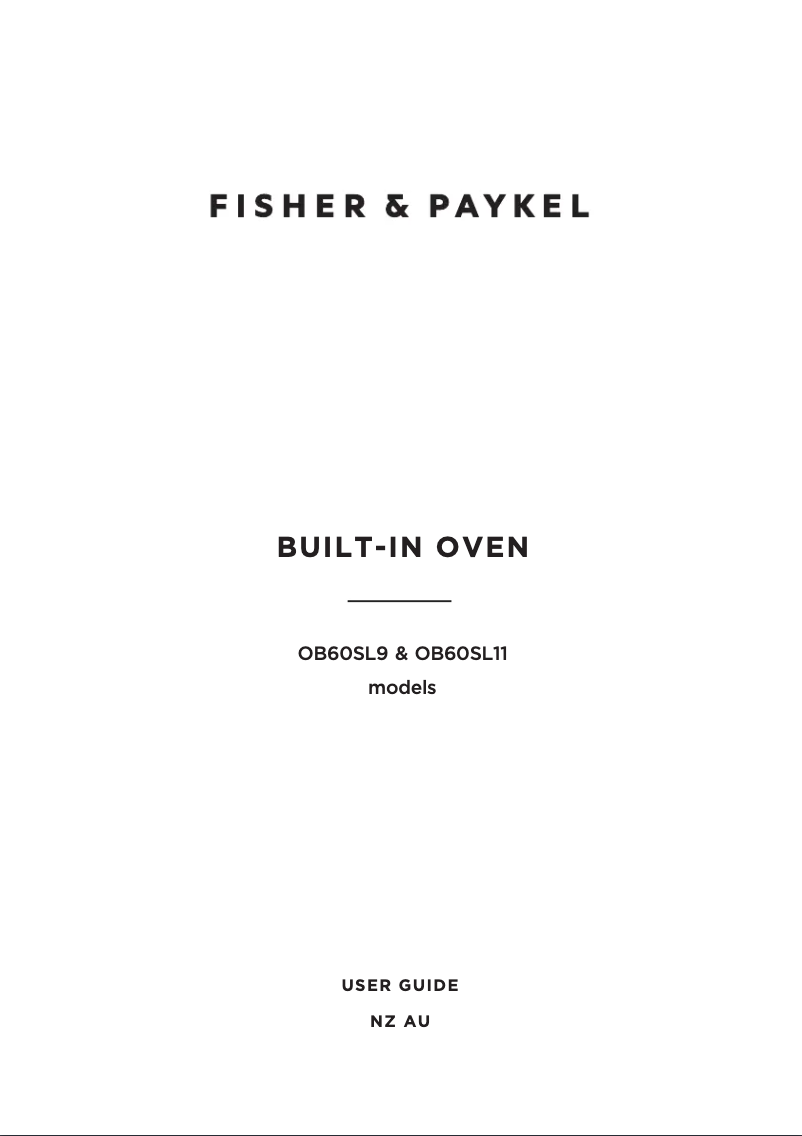 Page n°1 - Manuel utilisateur Fisher & Paykel OB60SL11DEPB2