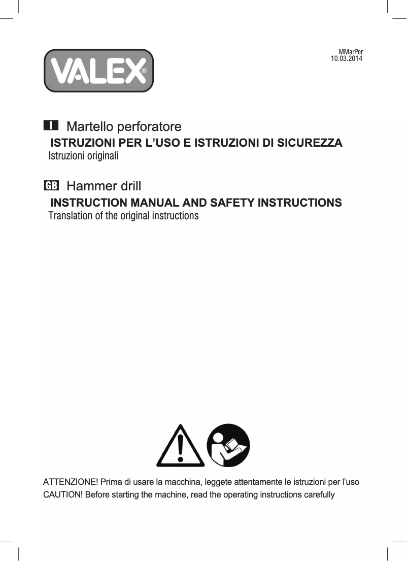 Page n°1 - Manuel utilisateur Valex Hammer 6050