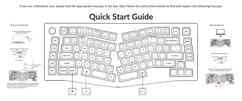 Page 1 de la notice Guide de démarrage rapide Keychron V10 Max