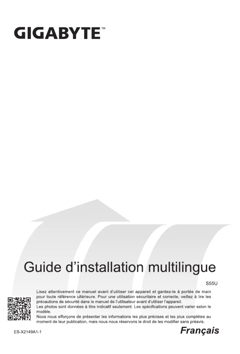 Page 1 de la notice Guide de démarrage rapide Gigabyte S55U