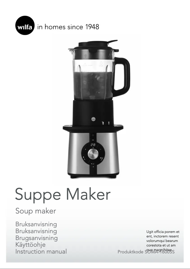 Image de la première page du manuel de l'appareil SOMA-1600SS