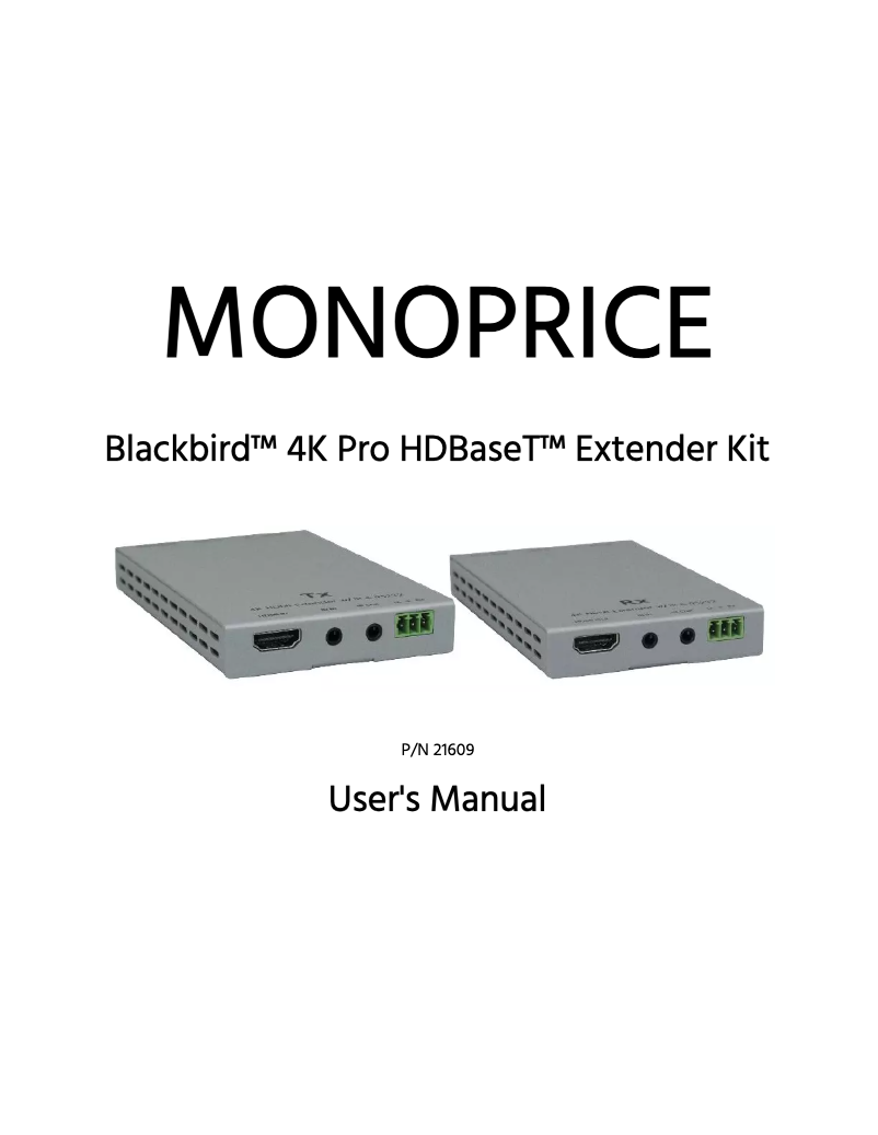 Page n°1 - Manuel utilisateur Monoprice 21609