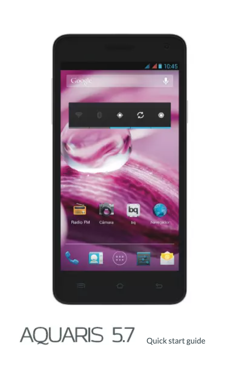 Page 1 de la notice Manuel utilisateur bq Aquaris 5.7