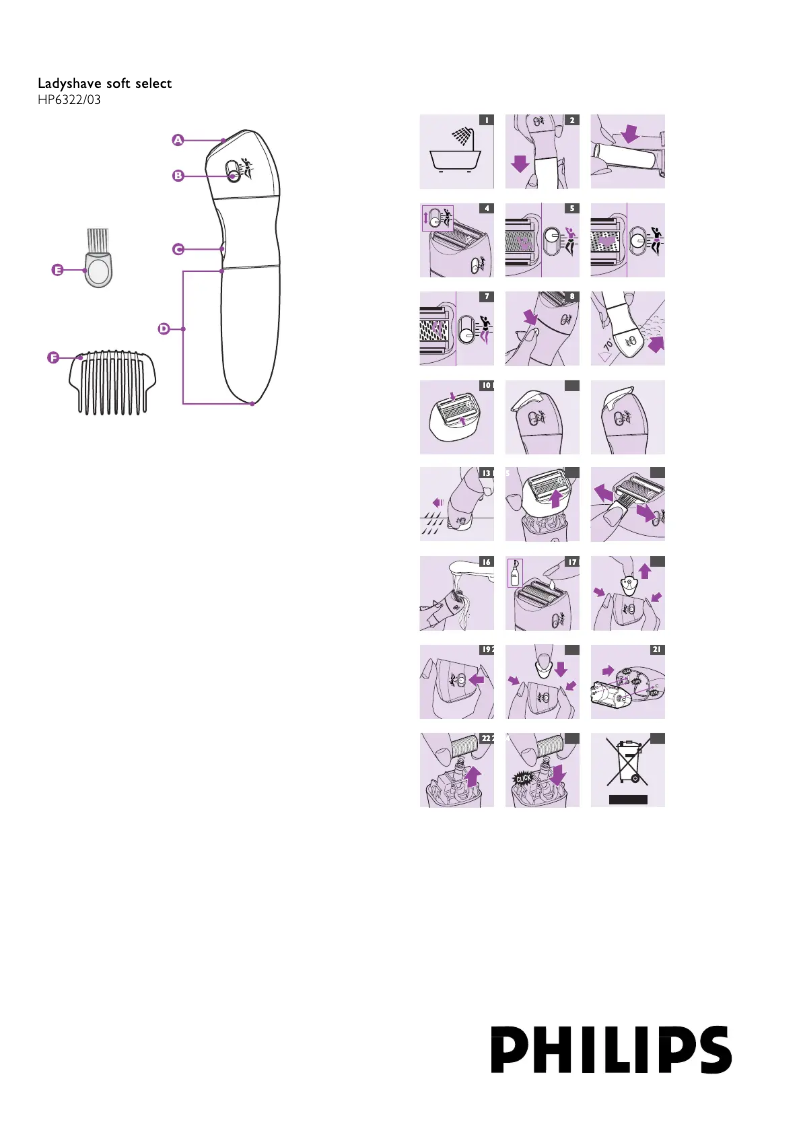 Page n°1 - Manuel utilisateur Philips Ladyshave Double Contour HP6322