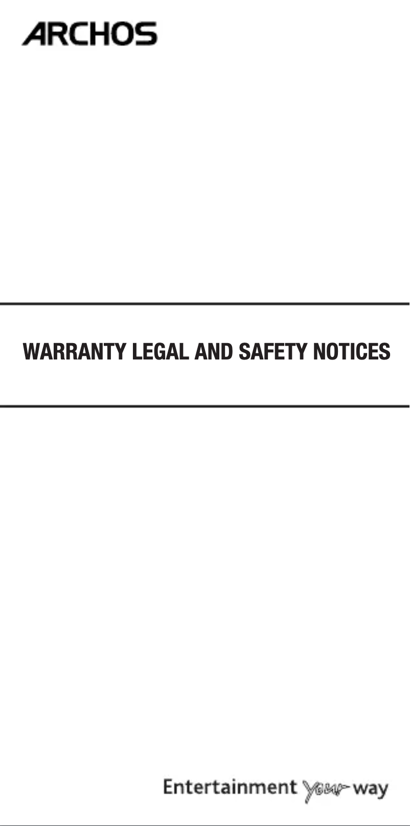 Page 1 de la notice Manuel utilisateur Archos Core 57S Ultra