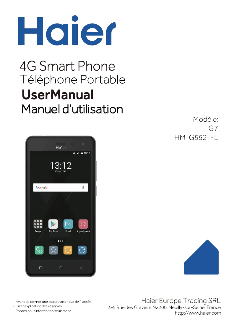 Image de la première page du manuel de l'appareil G7 Ginger