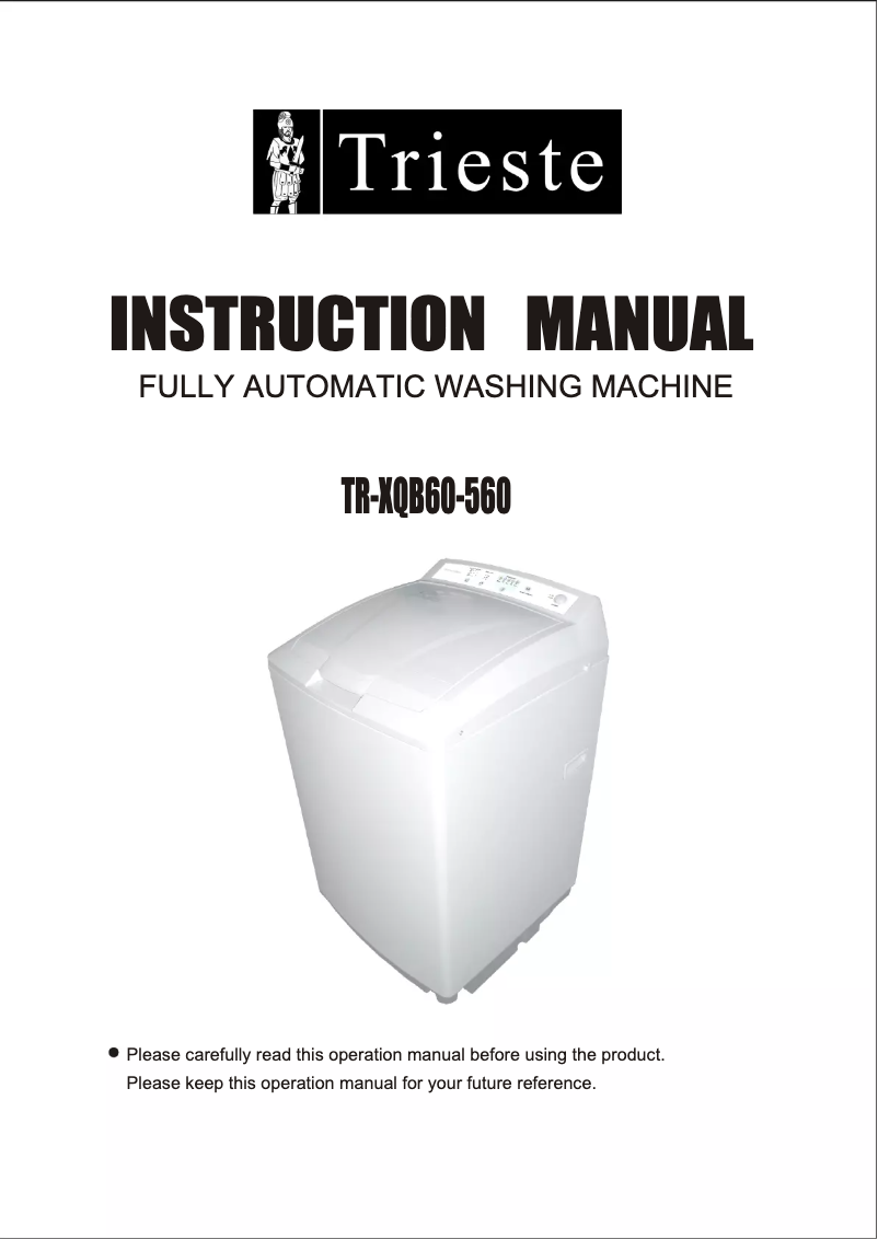 Page 1 de la notice Manuel utilisateur Trieste TR-XQB60-560