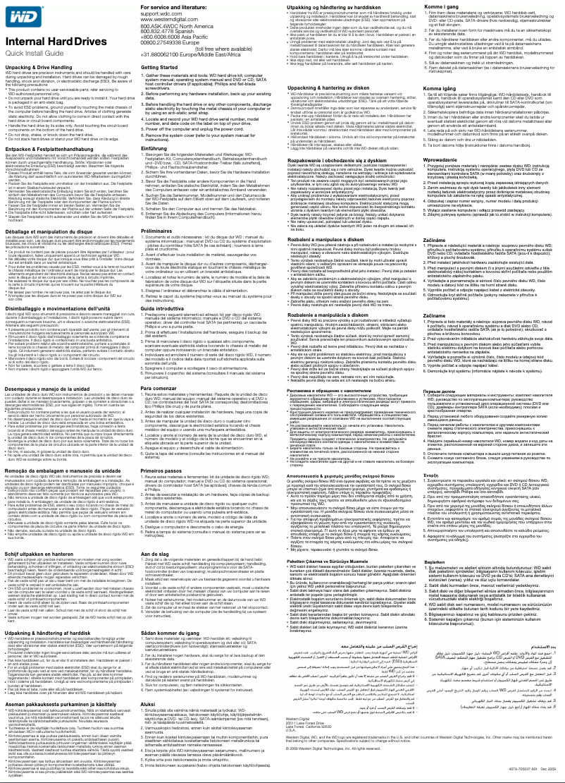 Page n°1 - Manuel utilisateur Western Digital VelociRaptor 600GB