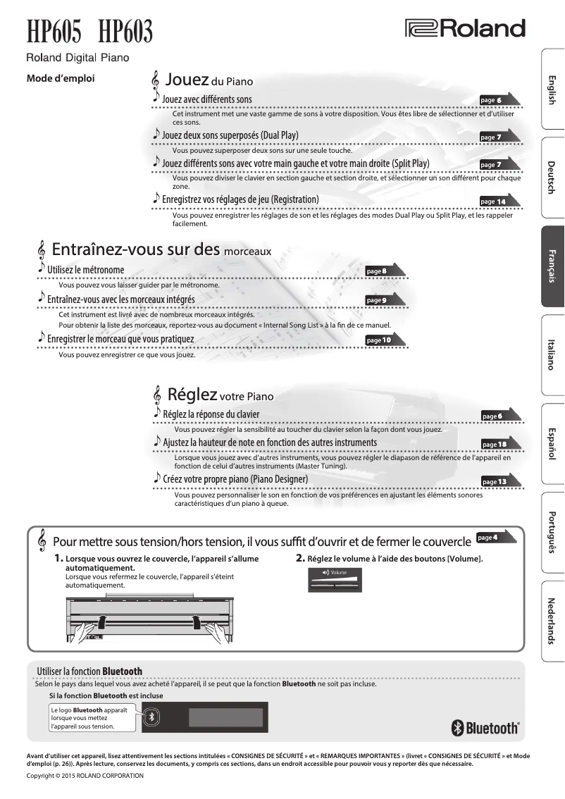 Image de la première page du manuel de l'appareil HP605