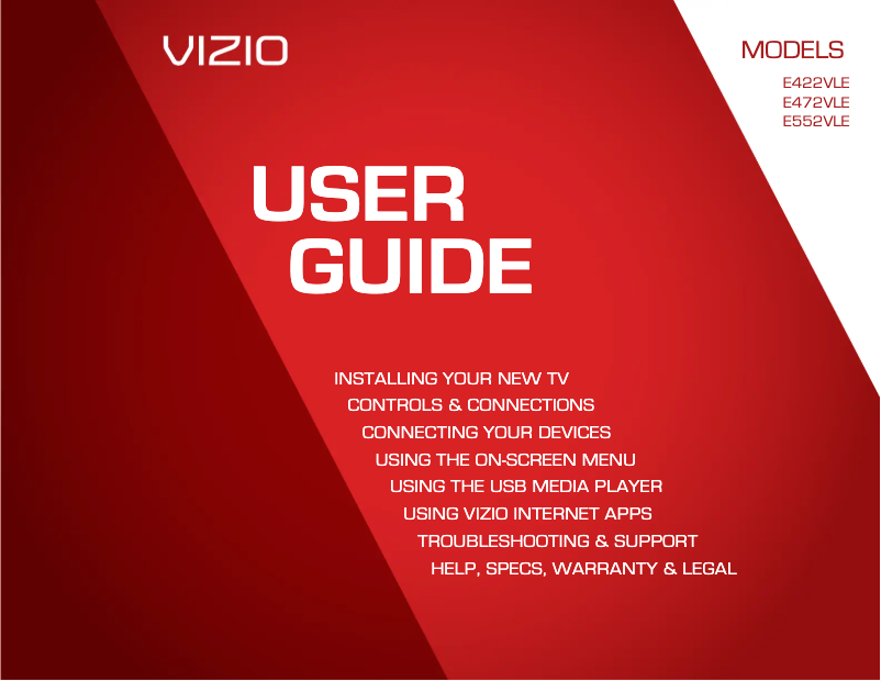 Page n°1 - Manuel utilisateur VIZIO E472VLE