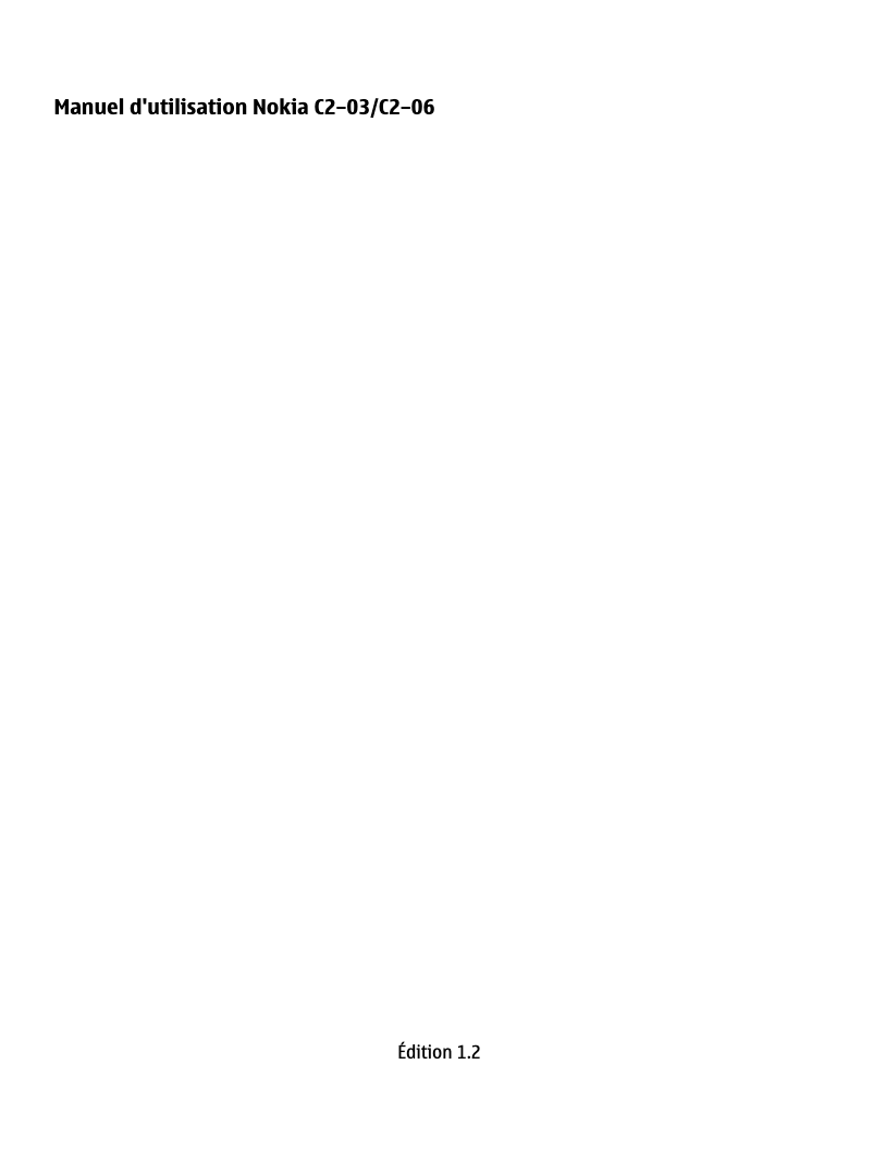 Page 1 de la notice Manuel utilisateur Nokia C2
