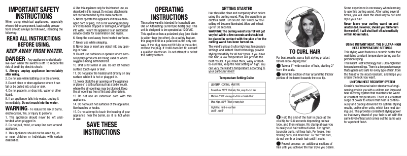 Page 1 de la notice Manuel utilisateur Conair CD117NN