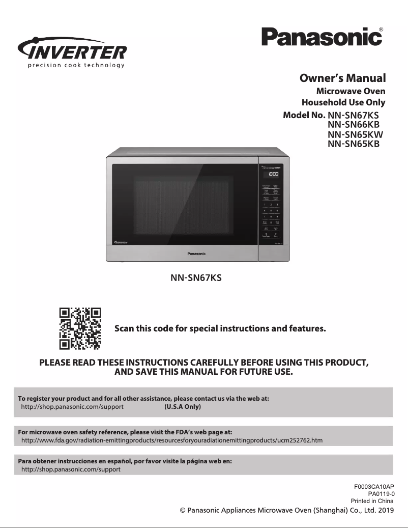 Page n°1 - Manuel utilisateur Panasonic Inverter NN-SN67KS