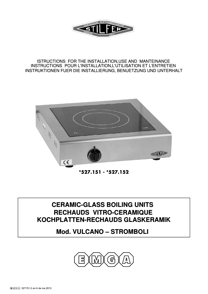 Page 1 de la notice Manuel utilisateur Stilfer 527151