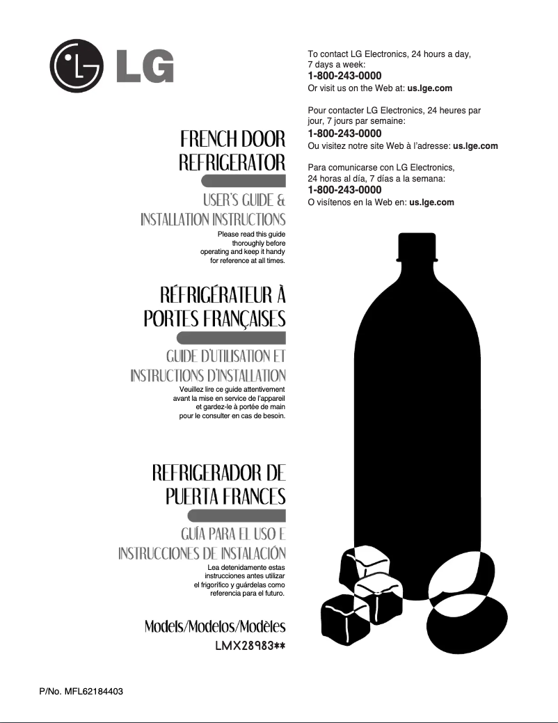 Page 1 de la notice Manuel utilisateur LG LMX28983ST