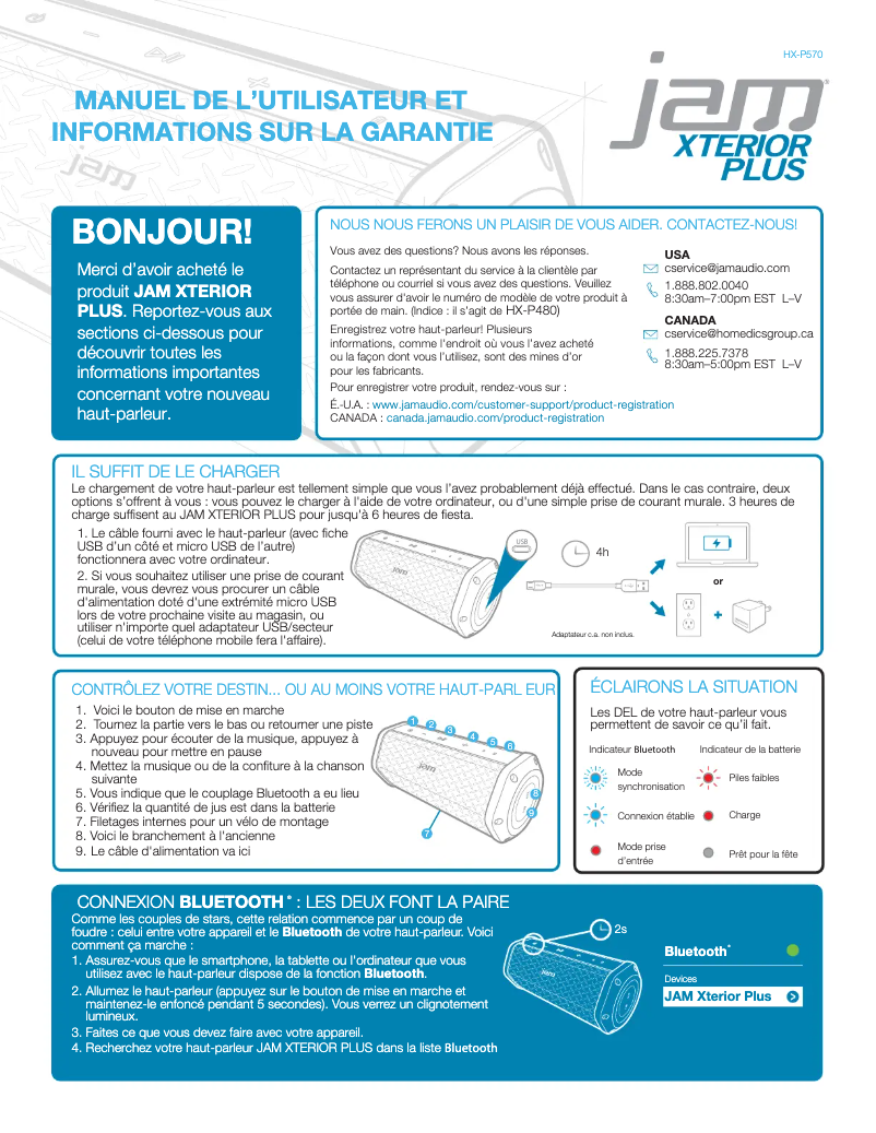 Página 1 del manual Manual de usuario Jam Xterior Plus HX-P570