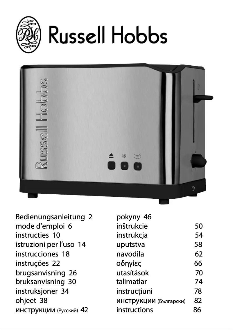 Page n°1 - Manuel utilisateur Russell Hobbs Allure 2 Slice