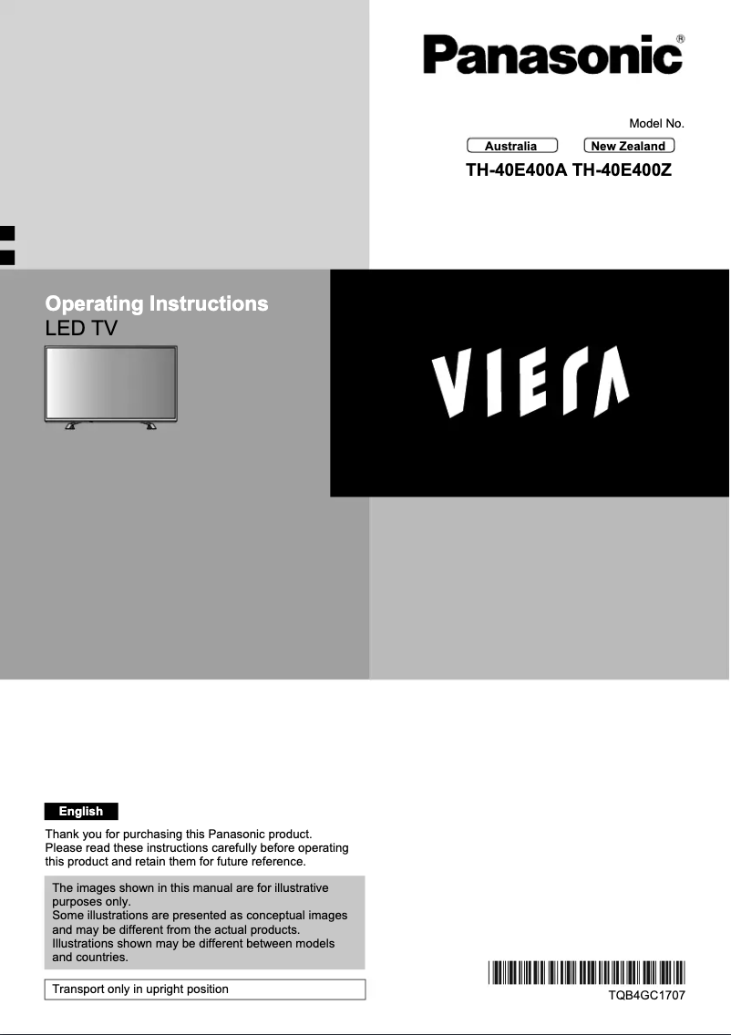 Page 1 de la notice Manuel utilisateur Panasonic TH-40E400A