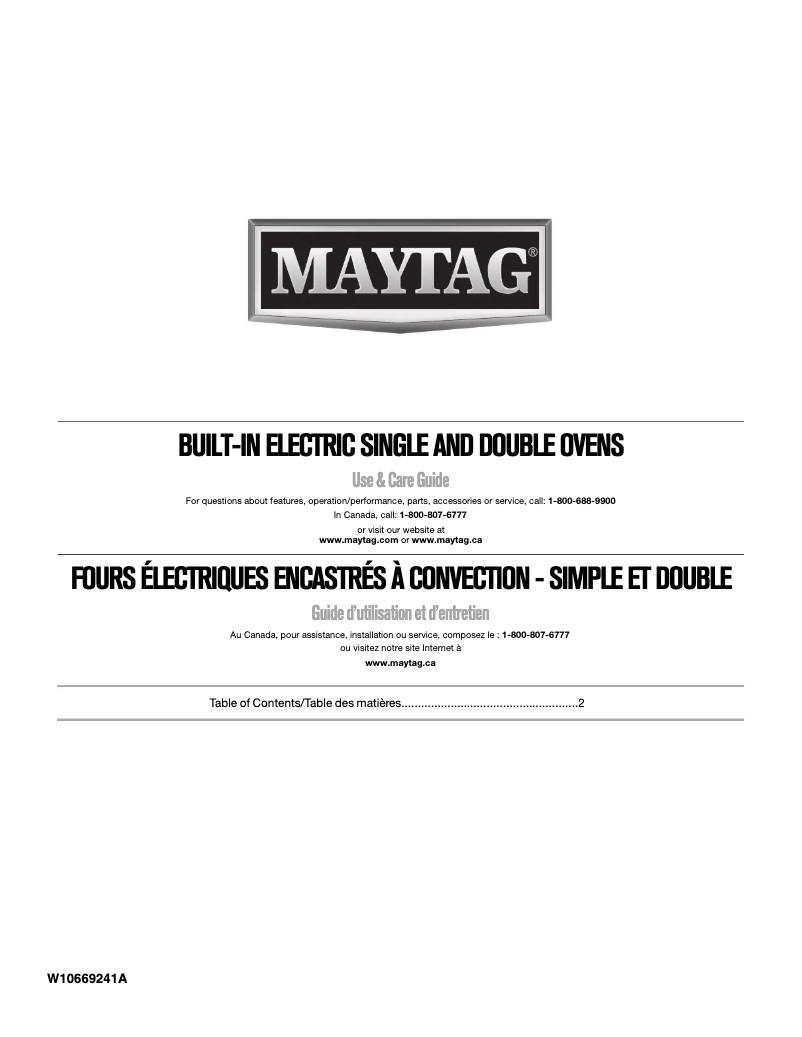 Page 1 de la notice Manuel utilisateur Maytag MEW9630DS