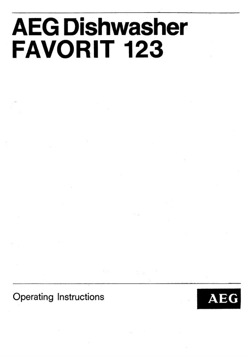 Page 1 de la notice Manuel utilisateur AEG Favorit 123