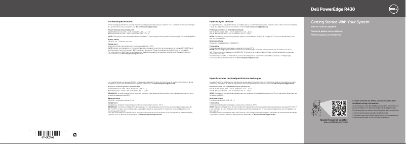 Image de la première page du manuel de l'appareil PowerEdge R430