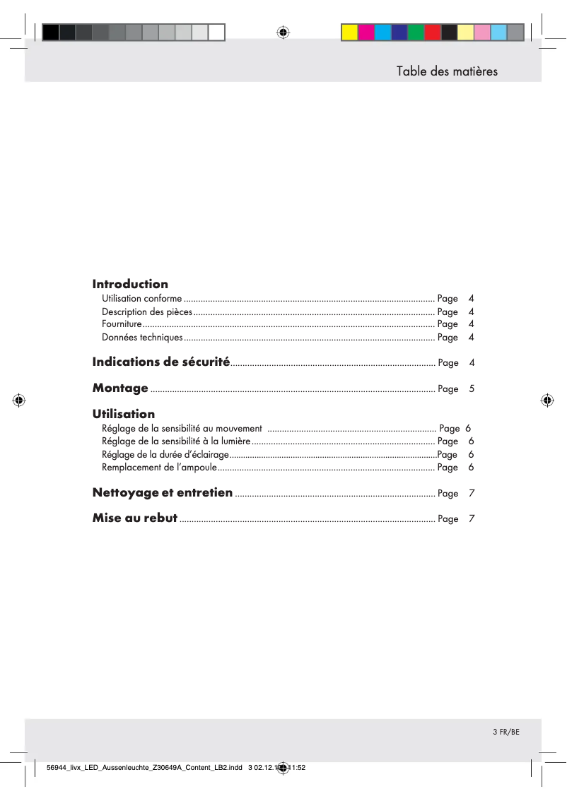 Page 1 de la notice Manuel utilisateur Livarno Lux IAN 068777