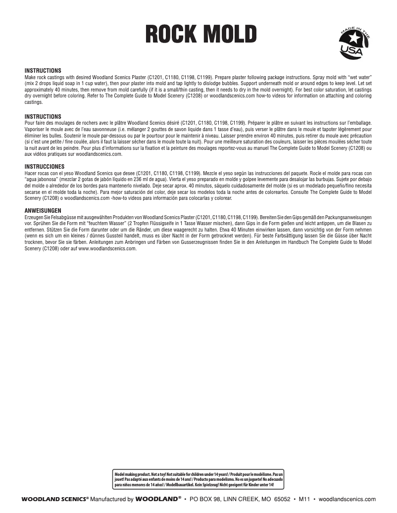 Page n°1 - Manuel utilisateur Woodland Scenics C1236