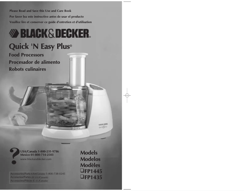Page 1 de la notice Manuel utilisateur Black & Decker FP1445
