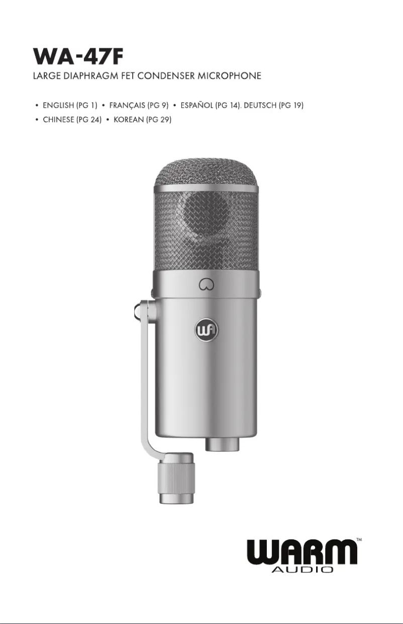 Page 1 de la notice Manuel utilisateur Warm Audio WA-47F