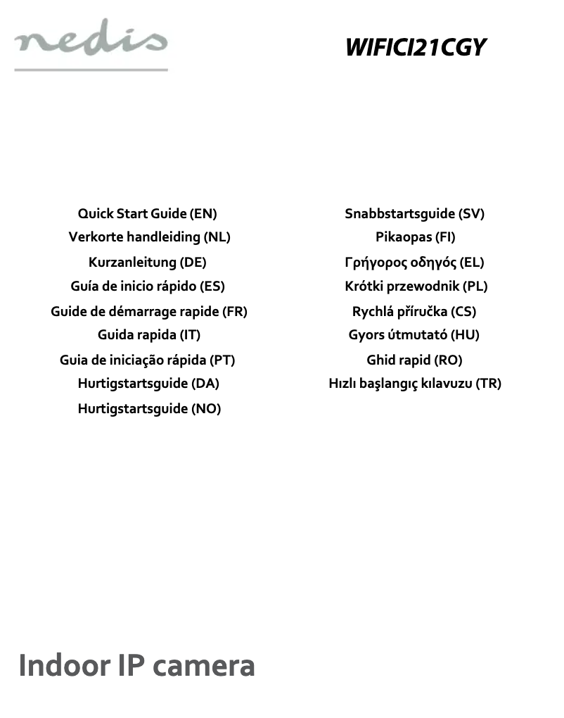 Page 1 de la notice Manuel utilisateur Nedis WIFICI21CGY