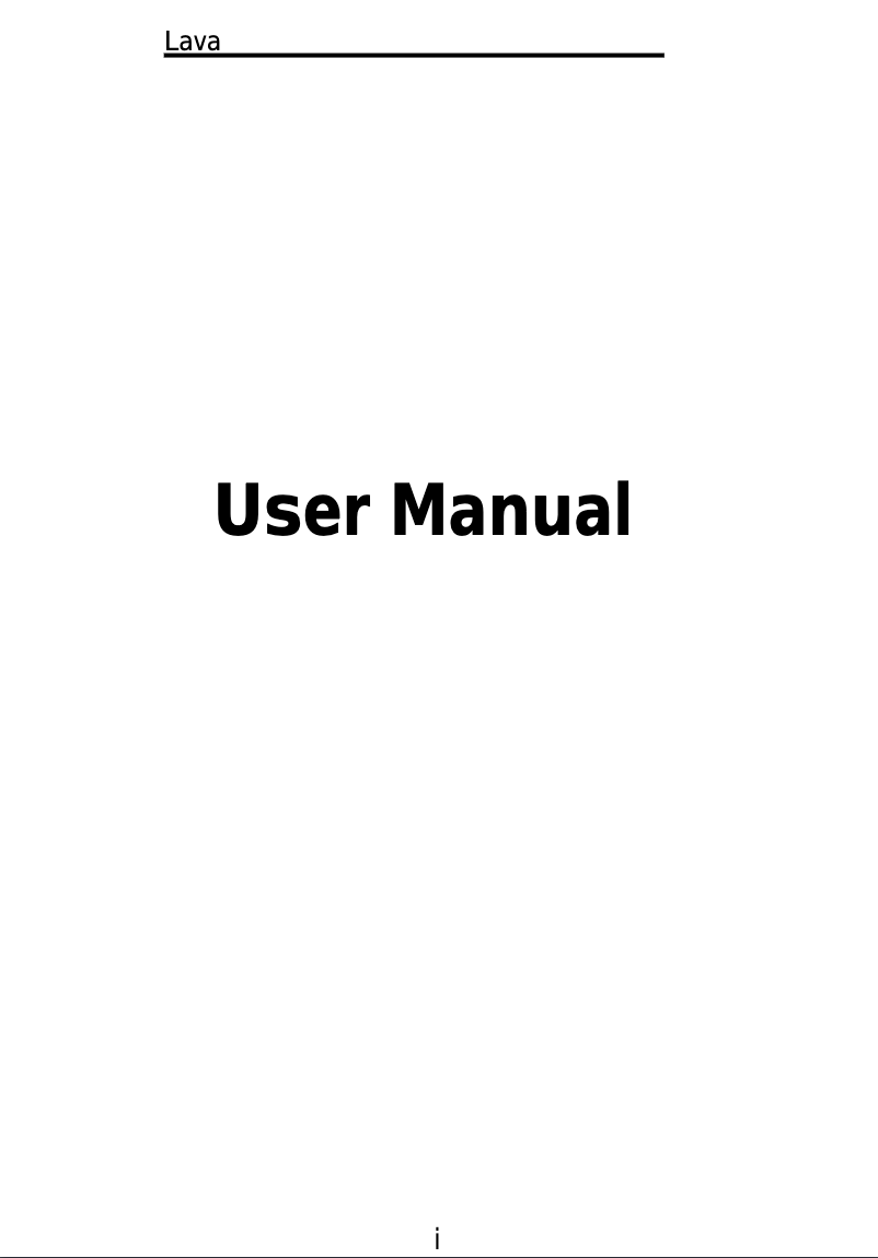 Page n°1 - Manuel utilisateur Lava X10
