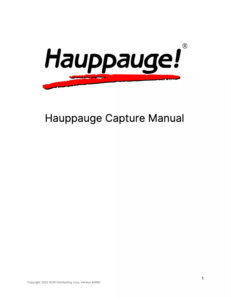 Page 1 de la notice Manuel utilisateur Hauppauge HD PVR Rocket