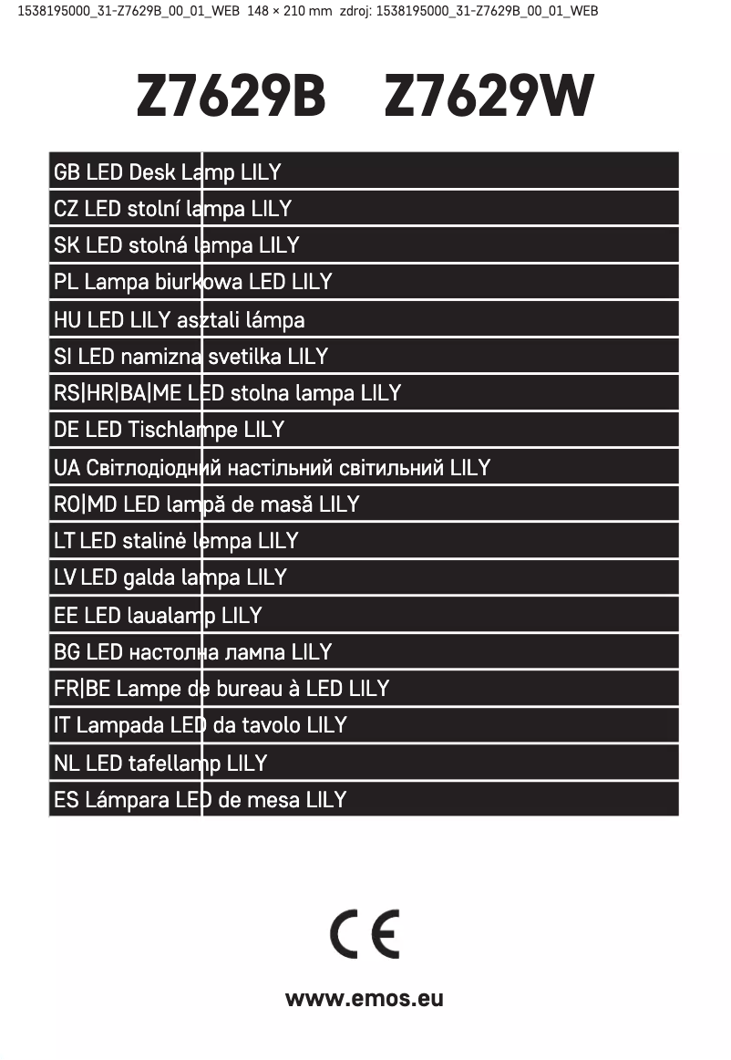 Image de la première page du manuel de l'appareil Z7629B