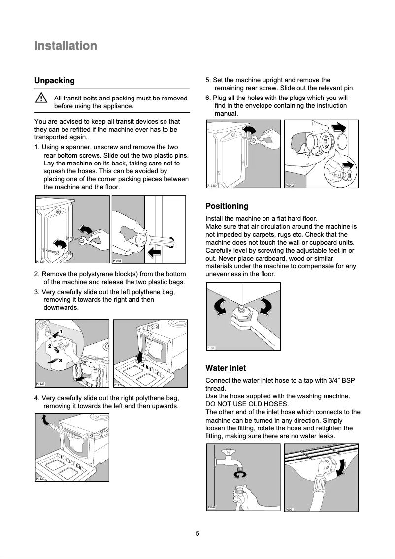Page 1 de la notice Guide d'installation Electrolux EWF1481