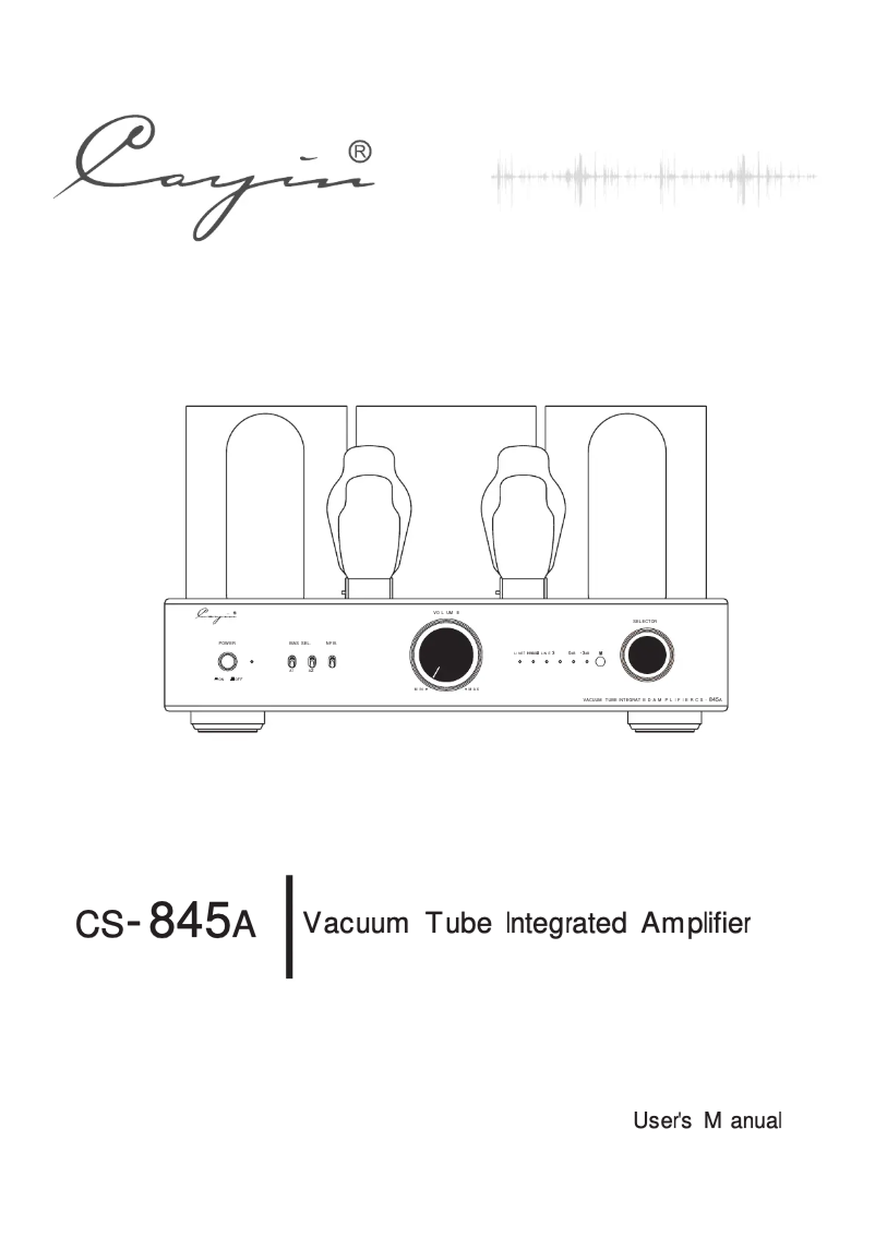 Page 1 de la notice Manuel utilisateur Cayin CS-845A