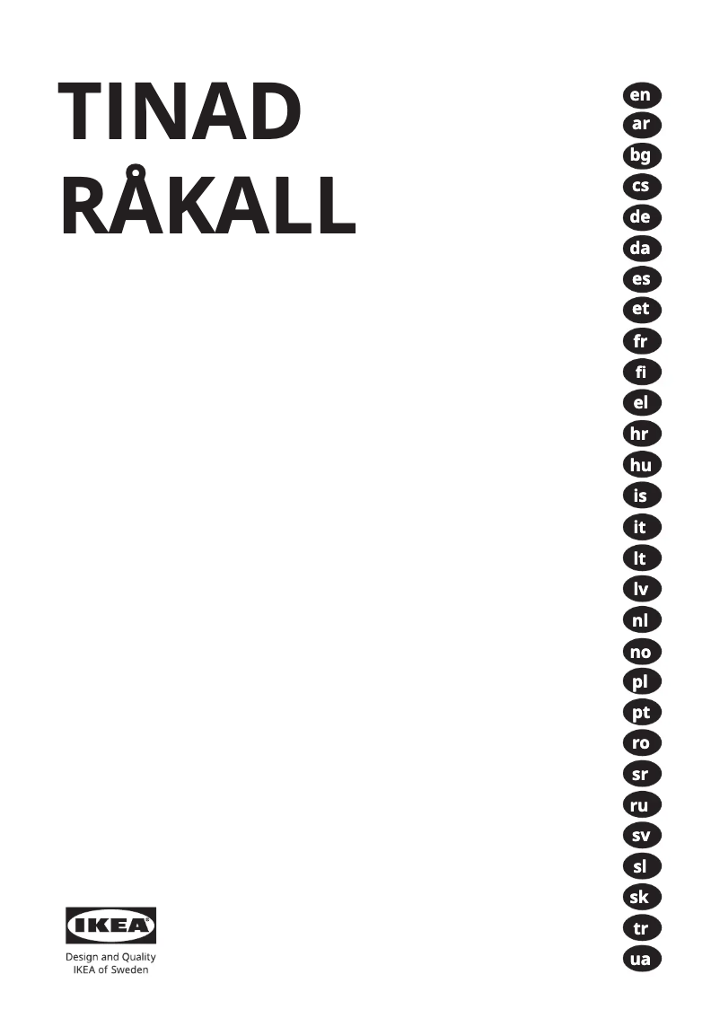 Page 1 de la notice Manuel utilisateur Ikea TINAD 904.999.57