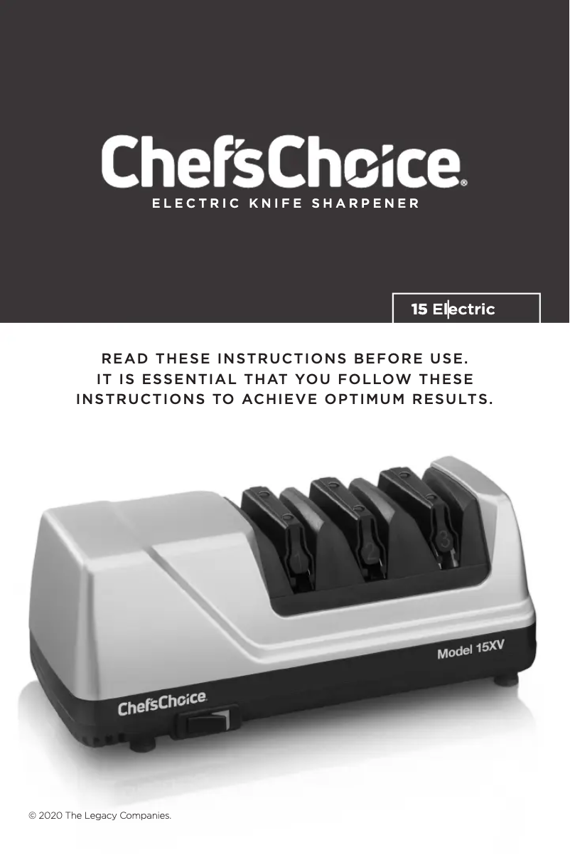 Page 1 de la notice Manuel utilisateur Chef's Choice Model 15XV
