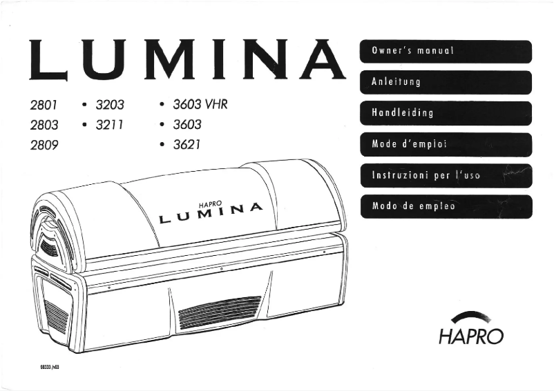 Page 1 de la notice Manuel utilisateur Hapro Lumina 2803