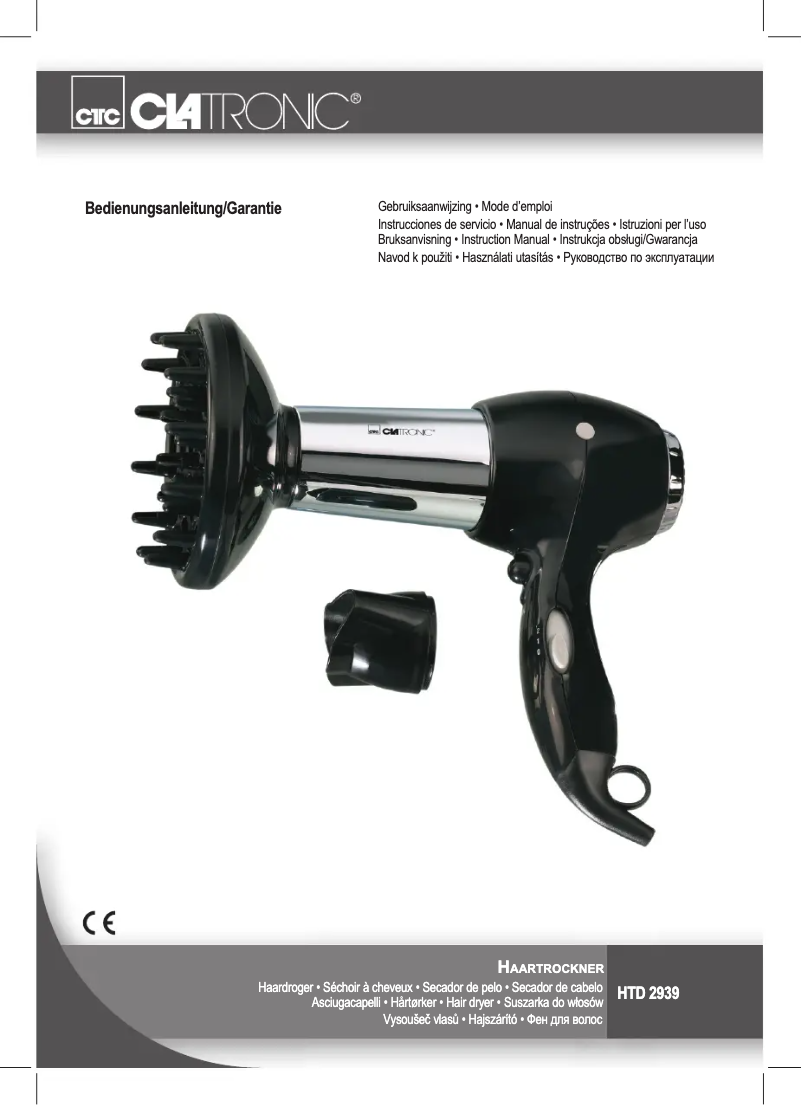 Imagen de la primera página del manual del dispositivo HTD 2939
