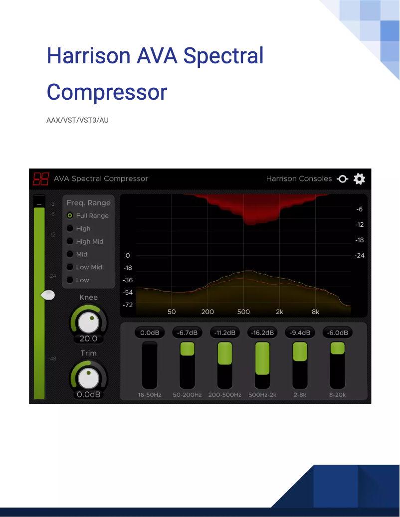 Page n°1 - Manuel utilisateur Harrison AVA Spectral Compressor