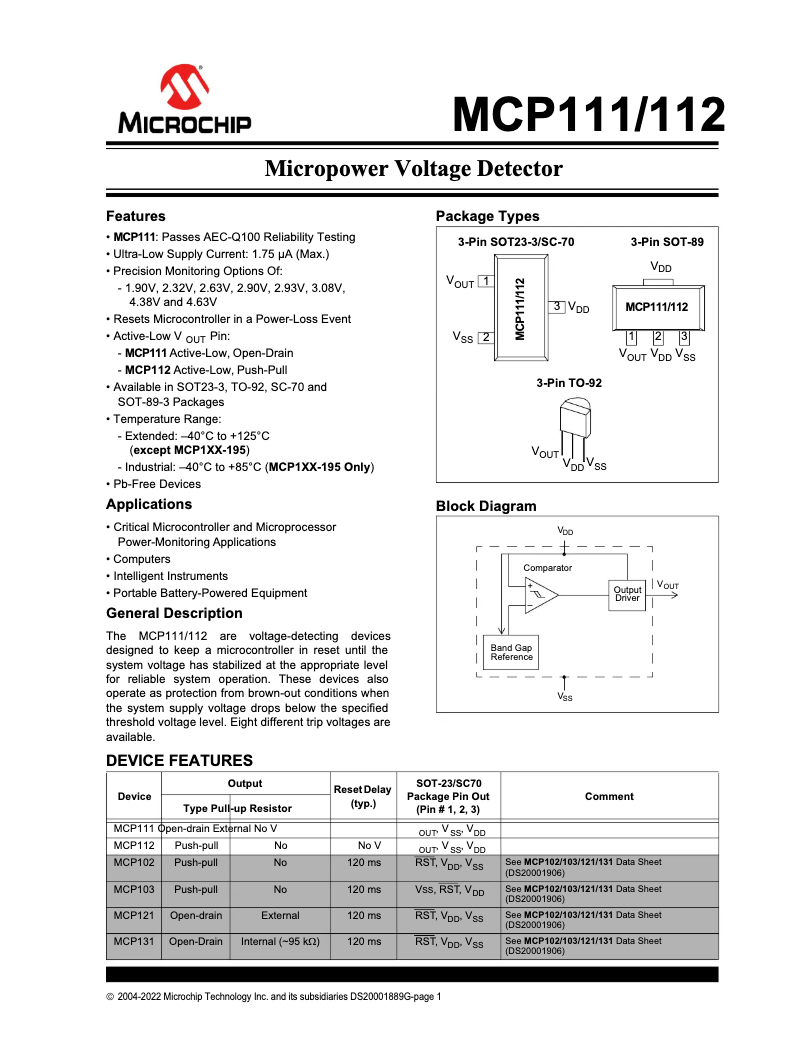 Imagen de la primera página del manual del dispositivo MCP112