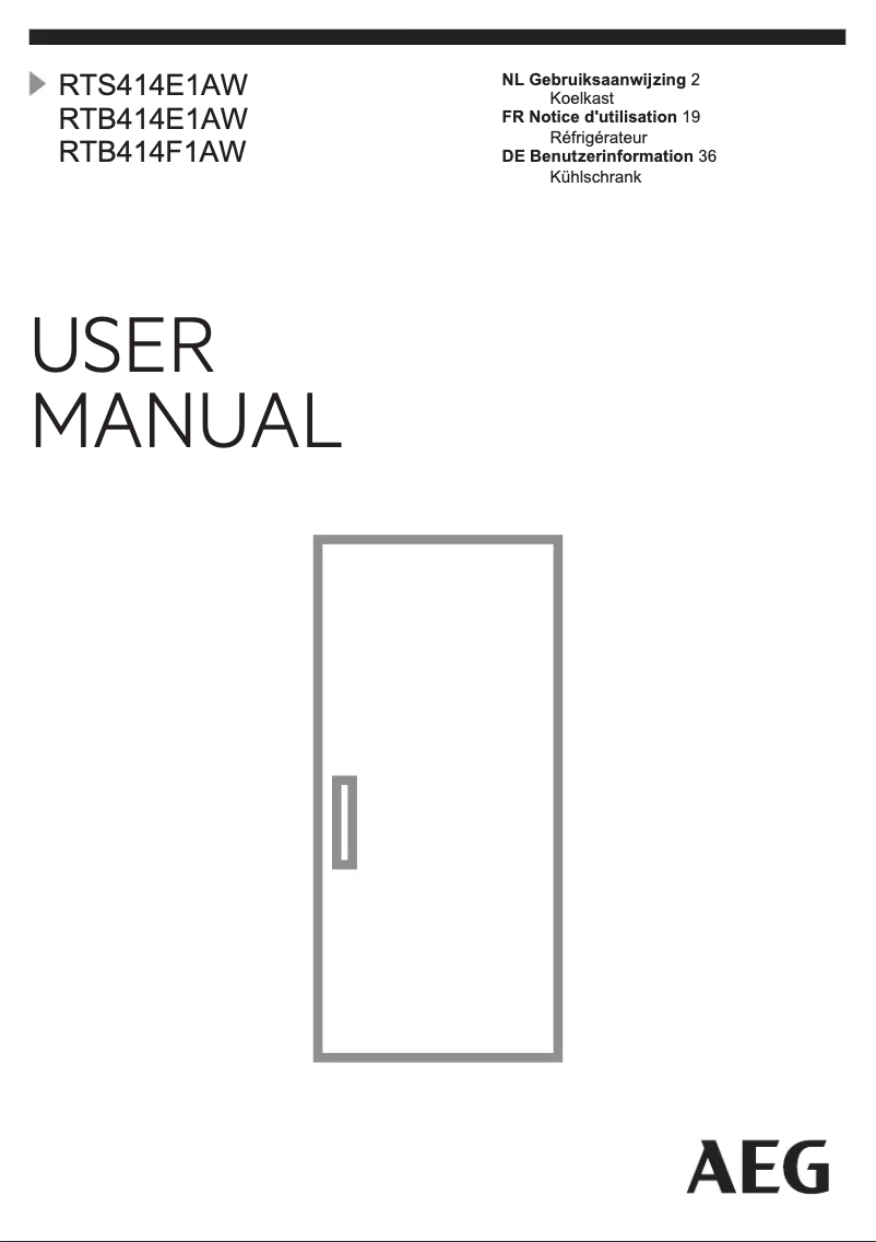 Page n°1 - Manuel utilisateur AEG RTB414F1AW