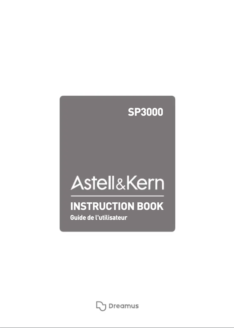 Page 1 de la notice Manuel utilisateur Astell&Kern SP3000