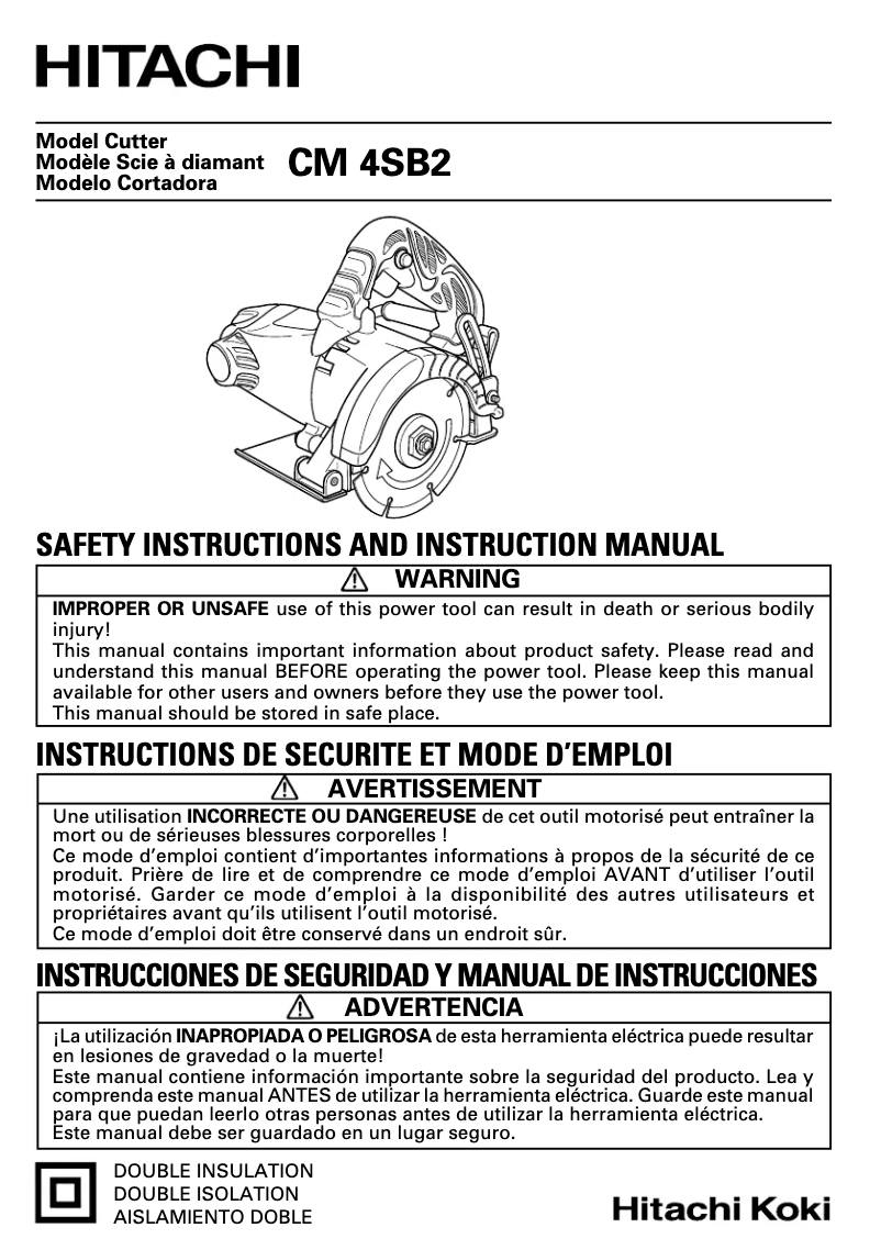 Page n°1 - Manuel utilisateur Hitachi CM4SB2