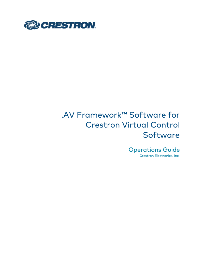 Page 1 de la notice Manuel utilisateur Crestron VC-4-ROOM-50-99