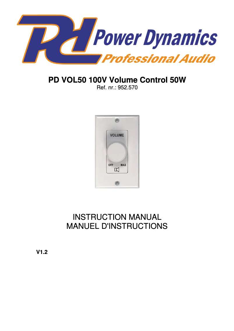 Page n°1 - Manuel utilisateur Power Dynamics PDVC50