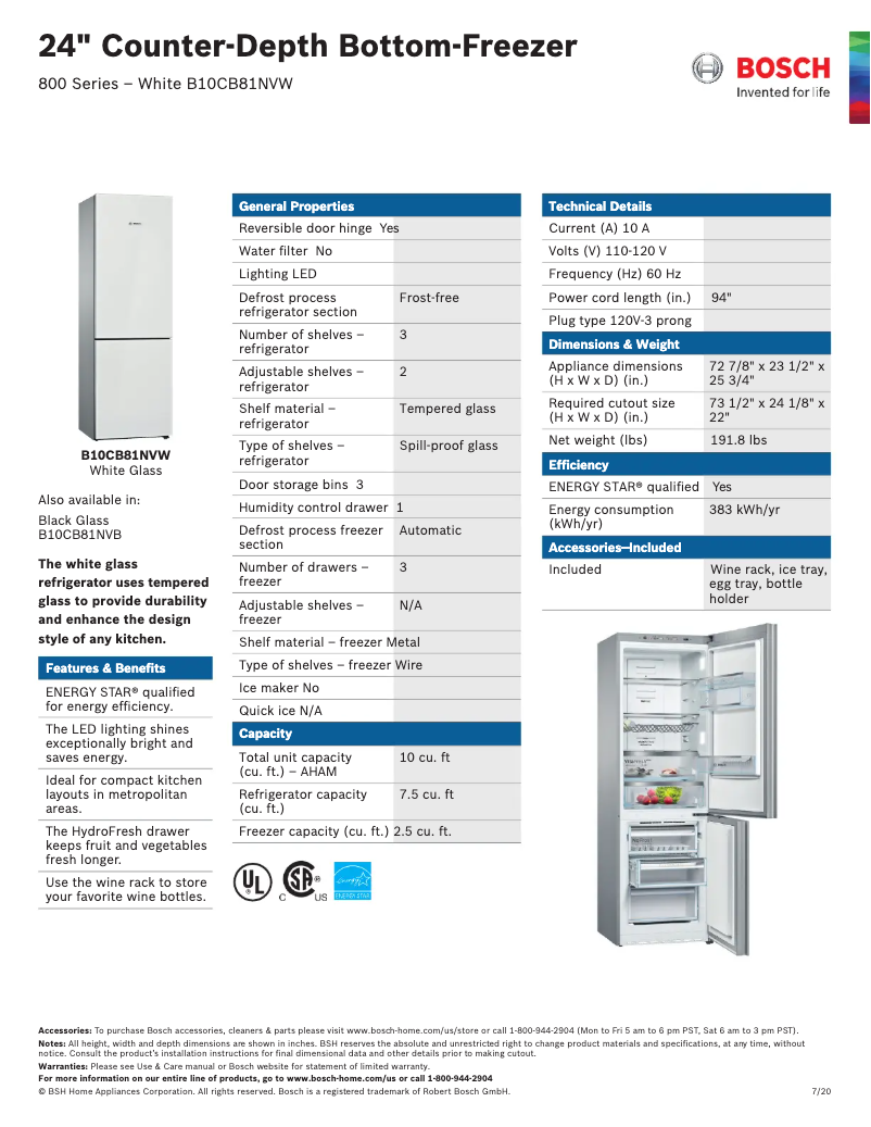 Page 1 de la notice Manuel utilisateur Bosch B10CB81NVWH