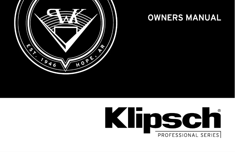Page 1 de la notice Manuel utilisateur Klipsch PRO-6800-W
